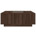 vidaXL Table basse avec LED infini chêne marron 100x100x40 cm