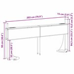 vidaXL Tête de lit de rangement Chêne noir 200 cm Bois d'ingénierie