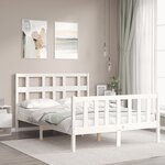 vidaXL Cadre de lit sans matelas blanc bois de pin massif