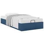 vidaXL Cadre de lit ottoman sans matelas bleu 100x200 cm tissu