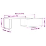 vidaXL Table basse chêne artisanal 150x50x35 cm bois d'ingénierie