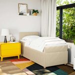 vidaXL Sommier à lattes de lit avec matelas Crème 90x200 cm Tissu