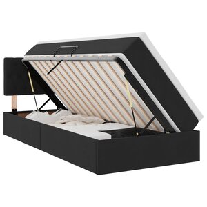 vidaXL Lit de rangement LED avec matelas Noir 90 x 190 cm Velours