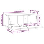 vidaXL Meuble TV mural Sonoma gris 78 5 x 41 x 30 cm Bois d'ingénierie