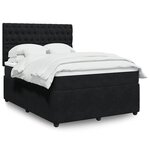 vidaXL Sommier à lattes de lit avec matelas Noir 140x190 cm Velours