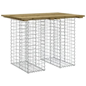 vidaXL Table de jardin Gabion Design 100x70x72 cm Bois de pin imprégné