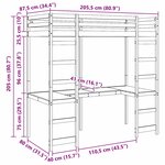 vidaXL Cadre de lit mezzanine Blanc 80 x 200 cm Pin massif