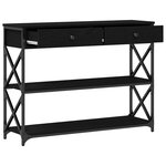 Table Console vidaXL Noir Chêne 100x28x75 cm Bois d'ingénierie et Acier