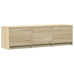 vidaXL Meuble TV avec LED avec LED Chêne Sonoma 140 x 34 x 40 cm
