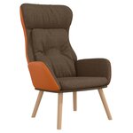 vidaXL Chaise de relaxation Marron Tissu et PVC