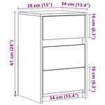 vidaXL Armoire de chevet et lumières LED chêne marron bois ingénierie