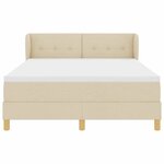 vidaXL Lit à ressorts avec matelas Crème 140 x 190 cm tissu