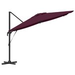 vidaXL Parasol Roma Rouge 286 x 285 x 265 cm Polyester et Aluminium