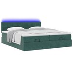 VidaXL Cadre de lit ottoman avec matelas vert foncé 180x200cm velours