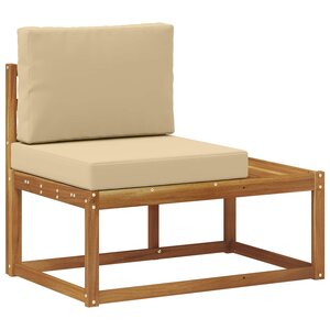 vidaXL Canapé d'extérieur en bout avec coussin Naturel 91 x 63 x 73 cm