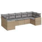 vidaXL Salon de jardin avec coussins 7 Pièces beige résine tressée