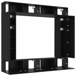 vidaXL Ensemble meuble TV 8 Pièces Chêne noir 100 x 30 x 30 cm