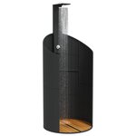 vidaXL Douche d'extérieur noir 100x100x241 5 cm poly rotin bois acacia
