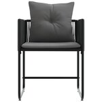 vidaXL Chaises de Jardin avec Coussins 4 Pièces Noir Rattan Poly