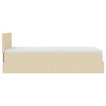 vidaXL Lit ottoman avec matelas crème 100x200 cm tissu