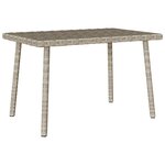 VidaXL Table basse de jardin rectangulaire gris clair résine tressée
