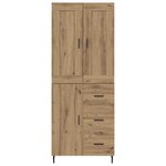 vidaXL Haut Armoire 2 Pièces Chêne artisanal Bois Aggloméré et Verre
