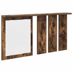 vidaXL Porte-manteau mural avec étagère Chêne fumé 85 x 10 x 45 cm