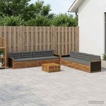 vidaXL Ensemble de canapés d'extérieur 9 pc Naturel et Anthracite