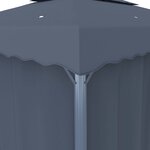 vidaXL Tonnelle avec rideau 4x3 m Anthracite Aluminium