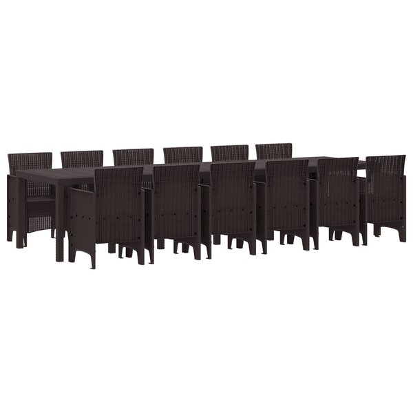 Ensemble de salle à manger jardin en poly rotin marron vidaXL  13 pièces