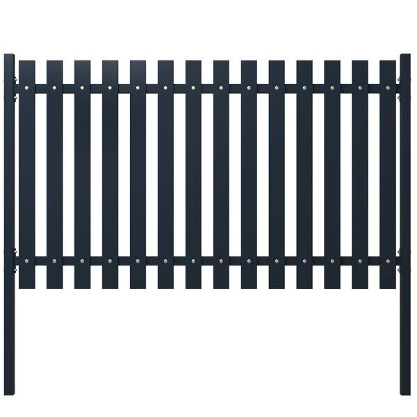 vidaXL Panneau clôture Anthracite 174 5x100 cm Acier enduit de poudre
