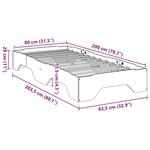 vidaXL Cadre de lit sans matelas empilable cire marron 80x200 cm
