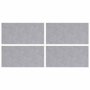 vidaXL Plaques à damier 4 Pièces Argent 50 x 25 cm Aluminium