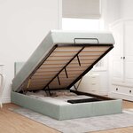 vidaXL Cadre de lit ottoman et matelas gris clair 120x200 cm velours