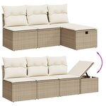 vidaXL Salon de jardin avec coussins 7 Pièces beige résine tressée