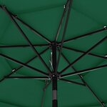vidaXL Parasol de jardin à 3 niveaux avec mât en aluminium vert 3 m