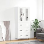vidaXL Buffet haut Blanc 69 5x34x180 cm Bois d'ingénierie
