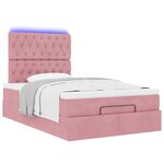 vidaXL Cadre de lit ottoman avec matelas rose 120x200 cm velours