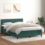 vidaXL Sommier à lattes de lit et matelas vert foncé 160x220cm velours
