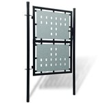 vidaXL Portail simple de clôture Noir 100x200 cm