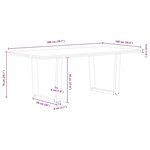 vidaXL Table à manger avec bord naturel 200x100x74cm bois massif chêne