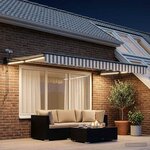 vidaXL Auvent rétractable électrique Gris clair et blanc