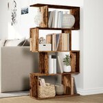 vidaXL Étagère séparatrice de pièce à 4 niveaux vieux bois 70x24x129cm