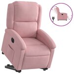 vidaXL Fauteuil inclinable électrique rose velours