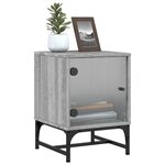 vidaXL Table de chevet avec porte en verre sonoma gris 35x37x50 cm