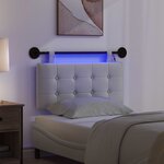 vidaXL Tête de lit suspendue Avec lumière LED Blanc Simili cuir