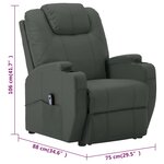 vidaXL Fauteuil Gris Similicuir