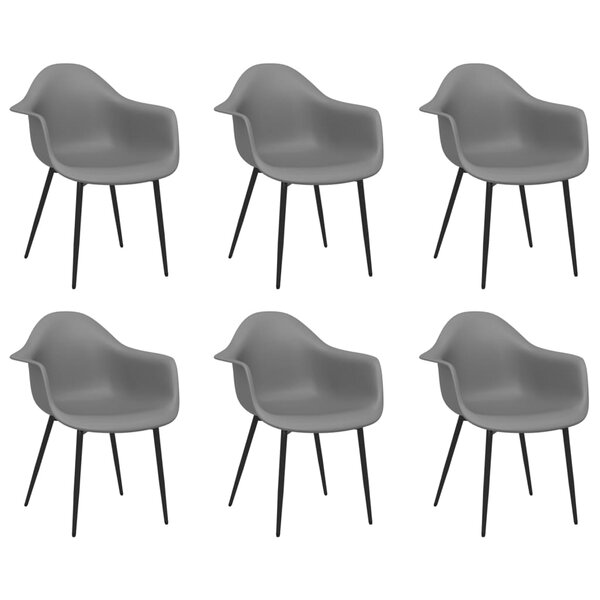 vidaXL Chaises à manger lot de 6 gris PP
