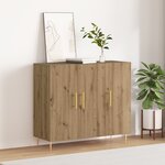 Buffet vidaXL Artisan Chêne 90x34x80 cm Bois d'ingénierie