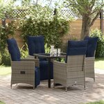 vidaXL Ensemble de salle à manger pour jardin 5 Pièces Gris polyrotin